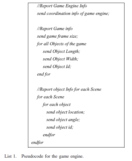Pseudocode for the game engine
