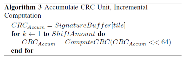 Algorithm 3 Accumulate CRC Unit